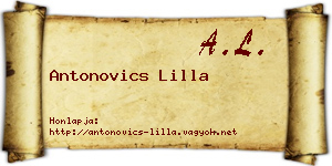 Antonovics Lilla névjegykártya