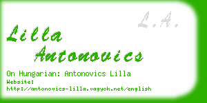 lilla antonovics business card